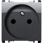URMET - Presa francese 2 moduli 2P+T 16A 250V Nea acciaio scuro AC.