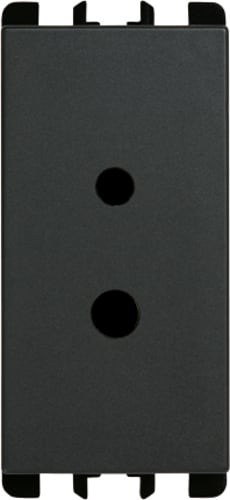 URMET - Presa polarizzata per circuiti ausiliari BT, 1 modulo, 2P 6A-24V (10A-48V), Nea, antracite.