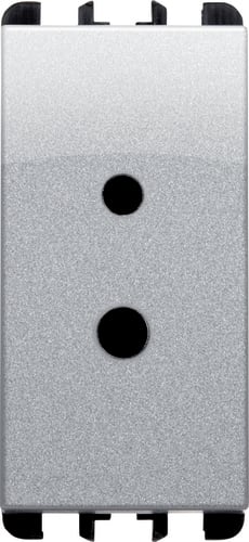 URMET - Presa per circuiti ausiliari BT polarizzata, 1 modulo, 2P 6A-24V (10A-48V), Nea, alluminio SPEC POL 2P 6A-24V 1M AL.