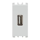 URMET - Alimentatore 5V 2.1A con uscita USB, modulo singolo, colore bianco, compatibile con tensione 100-230V.