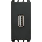 URMET - Alimentatore USB 5V 2.1A, modulo singolo, colore antracite, compatibile con tensione 100-230V.