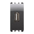 URMET - Unità di alimentazione con una uscita USB, 1 modulo, 5V 2.1A, 100-230V, acciaio scuro, Nea, ALIM. 5V 2,1A 1X USB ACC.SCURO.