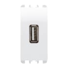 URMET - Alimentatore USB 5V 2.1A, modulo singolo, compatibile con 100-230V, colore bianco ghiaccio.
