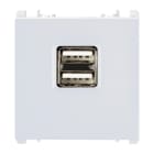 URMET - Unità di alimentazione con due uscite USB, 1 modulo, 5V 2.1A, 100-230V, Nea, bianco ALIM. 5V 2.1A DOPPIA USB ANTR.