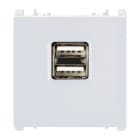 URMET - Unità di alimentazione con due uscite USB, 1 modulo, 5V 2.1A, 100-230V, Nea, bianco ALIM. 5V 2.1A DOPPIA USB ANTR.