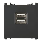 URMET - Unità di alimentazione con due uscite USB, 1 modulo, 5V 2.1A, 100-230V, Nea, antracite ALIM. 5V 2.1A DOPPIA USB ANTR.