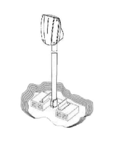 URMET - Palo zincato per installazioni da interrare delle microonde 1033/390 e 1033/391, 1033 da interrare.