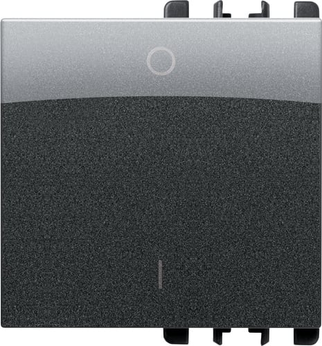 URMET - Copritasto simbolo 01 INT, 2 moduli, acciaio scuro.