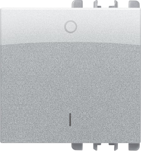 URMET - Copritasto simbolo 01 INT, 2 moduli, alluminio Nea.