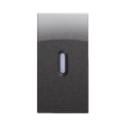 URMET - Copritasto illuminabile per interruttore, deviatore, pulsante 1P, 1 modulo, Nea, acciaio scuro, differenziato trasparente 1M.