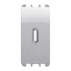 URMET - Copritasto illuminabile per interruttore, deviatore, pulsante 1P, 1 modulo, Nea, alluminio, diffusore trasparente 1M. 10362AL