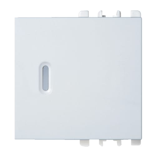 URMET - Copritasto illuminabile per interruttore 1P, deviatore 1P, pulsante 1P, 2 moduli, Nea, bianco DIFFUS.TRASP. 2M BC.