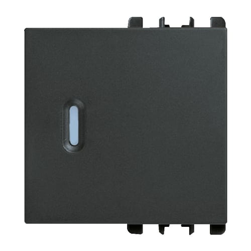 URMET - Copritasto illuminabile per interruttore 1P, deviatore 1P, pulsante 1P, 2 moduli, Nea, antracite COPRITST DIFFUS.TRASP. 2M A. 10362/2