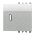 URMET - Copritasto illuminabile per interruttore, deviatore, pulsante 1P, 2 moduli, Nea, alluminio, diffusore trasparente 2M.