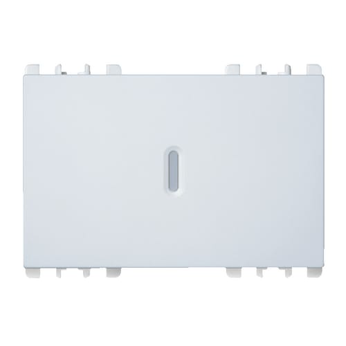 URMET - Copritasto illuminabile per interruttore, deviatore, pulsante 1P, 3 moduli, Nea, bianco, diffusore trasparente 3M.