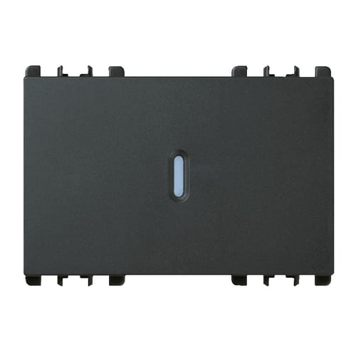 URMET - Copritasto illuminabile per interruttore 1P, deviatore 1P, pulsante 1P, 3 moduli, Nea, antracite COPRITST DIFF.TRASP. 3M A.