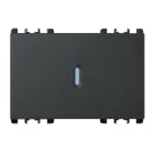 URMET - Copritasto illuminabile per interruttore 1P, deviatore 1P, pulsante 1P, 3 moduli, Nea, antracite COPRITST DIFF.TRASP. 3M A. 10362/3