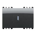 URMET - Copritasto illuminabile per interruttore 1P, deviatore 1P, pulsante 1P, 3 moduli, Nea, acciaio scuro - DIFFUSORE COPRITASTO TRASPARENTE 3 MODULI IN ACCIAIO SCURO.