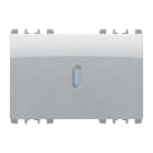 URMET - Copritasto illuminabile per interruttore 1P, deviatore 1P, pulsante 1P, 3 moduli, Nea, alluminio - DIFF TRASP 3M AL.