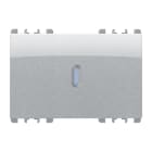 URMET - Copritasto illuminabile per interruttore 1P, deviatore 1P, pulsante 1P, 3 moduli, Nea, alluminio - DIFF TRASP 3M AL.