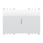 URMET - Copritasto illuminabile per interruttore 1P, deviatore 1P, pulsante 1P, 3 moduli, Nea, bianco ghiaccio COPRITASTO DIFF TRASP 3M BG.