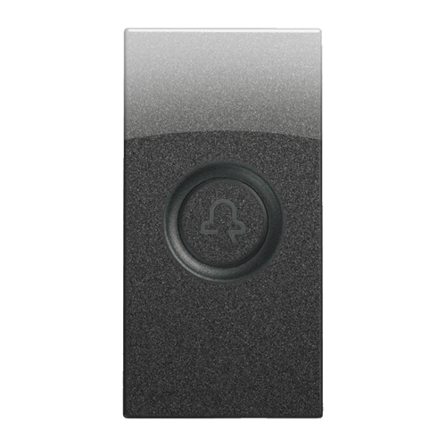 URMET - Copritasto illuminabile simbolo campanello 1 modulo Nea acciaio scuro trasparente.