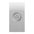 URMET - Copritasto illuminabile simbolo campanello, diffusore trasparente, 1 modulo, alluminio.