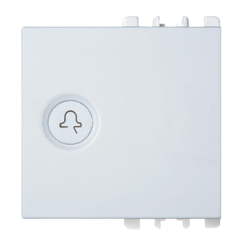 URMET - Copritasto illuminabile simbolo campanello, 2 moduli, Nea, bianco, diffusore trasparente, 2 moduli.