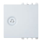 URMET - Copritasto illuminabile simbolo campanello, 2 moduli, Nea, bianco, diffusore trasparente, 2 moduli.