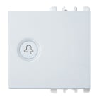 URMET - Copritasto illuminabile simbolo campanello, 2 moduli, Nea, bianco, diffusore trasparente, 2 moduli.