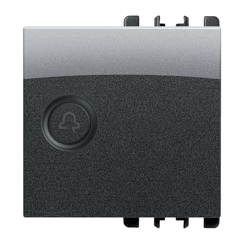 URMET - Copritasto illuminabile simbolo campanello, 2 moduli, Nea, acciaio scuro DIFF TRASP CAMP 2M AC.