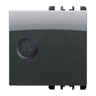 URMET - Copritasto illuminabile simbolo campanello, 2 moduli, Nea, acciaio scuro DIFF TRASP CAMP 2M AC.