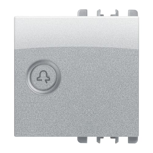 URMET - Copritasto illuminabile simbolo campanello 2 moduli Nea alluminio DIFF TRASP 2M AL.