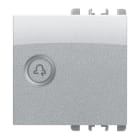 URMET - Copritasto illuminabile simbolo campanello 2 moduli Nea alluminio DIFF TRASP 2M AL.