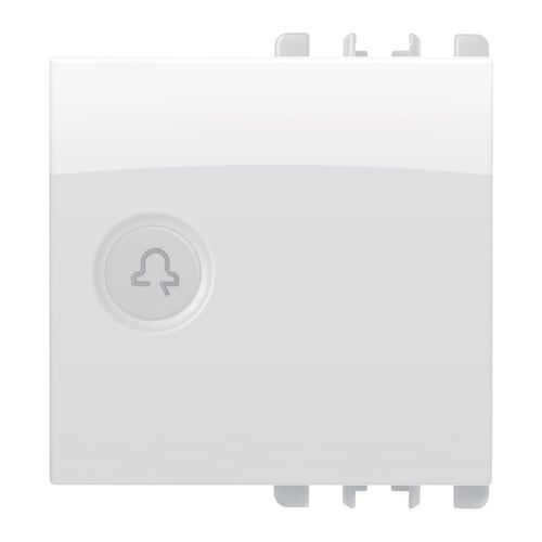 URMET - Copritasto illuminabile simbolo campanello, 2 moduli, Nea, bianco ghiaccio DIFF TRASP CAMP 2M BG.