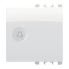 URMET - Copritasto illuminabile simbolo campanello, 2 moduli, Nea, bianco ghiaccio DIFF TRASP CAMP 2M BG.