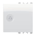 URMET - Copritasto illuminabile simbolo campanello, 2 moduli, Nea, bianco ghiaccio DIFF TRASP CAMP 2M BG.