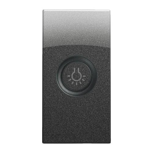 URMET - Copritasto illuminabile simbolo luce, 1 modulo, Nea, acciaio scuro DIFF TRASP LUCE 1M AC.