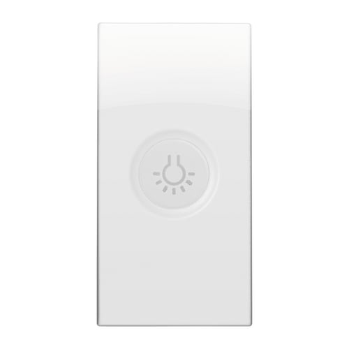 URMET - Copritasto illuminabile simbolo luce 1 modulo Nea bianco ghiaccio trasparente.