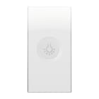 URMET - Copritasto illuminabile simbolo luce 1 modulo Nea bianco ghiaccio trasparente.