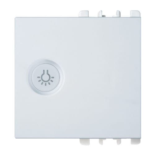 URMET - Copritasto illuminabile simbolo luce 2 moduli Nea bianco diffusore trasparente.