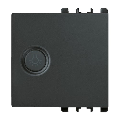 URMET - Copritasto illuminabile simbolo luce 2 moduli Nea antracite DIFF.TRASP. LUCE 2M A