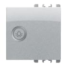 URMET - Copritasto illuminabile simbolo luce trasparente 2 moduli in alluminio.