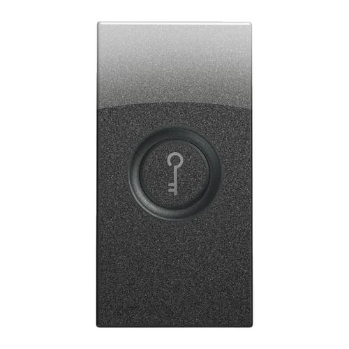 URMET - Copritasto illuminabile simbolo chiave, 1 modulo, Nea, acciaio scuro DIFF TRAS CHIAV 1M AC.