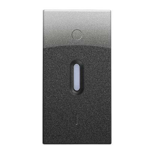 URMET - Copritasto illuminabile per interruttore 2P codice 10162xx, 1 modulo, Nea, acciaio scuro, COPRIT.DIF.TRASP.P.10162 1M AC. 10367AC