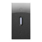 URMET - Copritasto illuminabile per interruttore 2P codice 10162xx, 1 modulo, Nea, acciaio scuro, COPRIT.DIF.TRASP.P.10162 1M AC. 10367AC