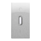 URMET - Copritasto illuminabile per interruttore 2P, codice 10162xx, 1 modulo, Nea, alluminio, trasparente.