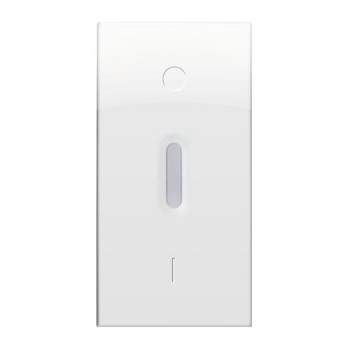 URMET - Copritasto illuminabile per interruttore 2P codice 10162xx, 1 modulo, Nea, bianco ghiaccio, trasparente.