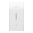 URMET - Copritasto illuminabile per interruttore 2P codice 10162xx, 1 modulo, Nea, bianco ghiaccio, trasparente.