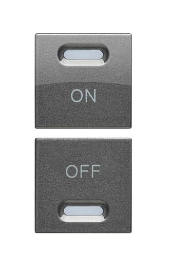 URMET - Coppia copritasto ON-OFF per dispositivi Yokis 5454815 e 5454817, 1 modulo, acciaio scuro, 1M AC.